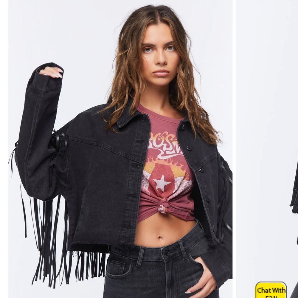 Cropped fringe jacket